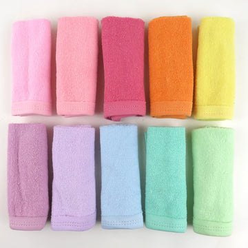 Honestbaby 10-Pack Organic Cotton Baby-Terry Wash Cloths, Rainbow Pinks, One Size