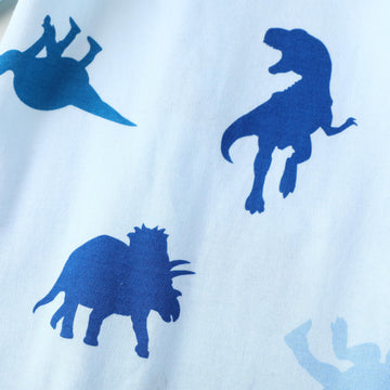 Owlivia Organic Cotton Baby Boy Girl Zip Up Sleep N Play, Footless, Long Sleeve(3-6 Months, Blue Dinosaur)