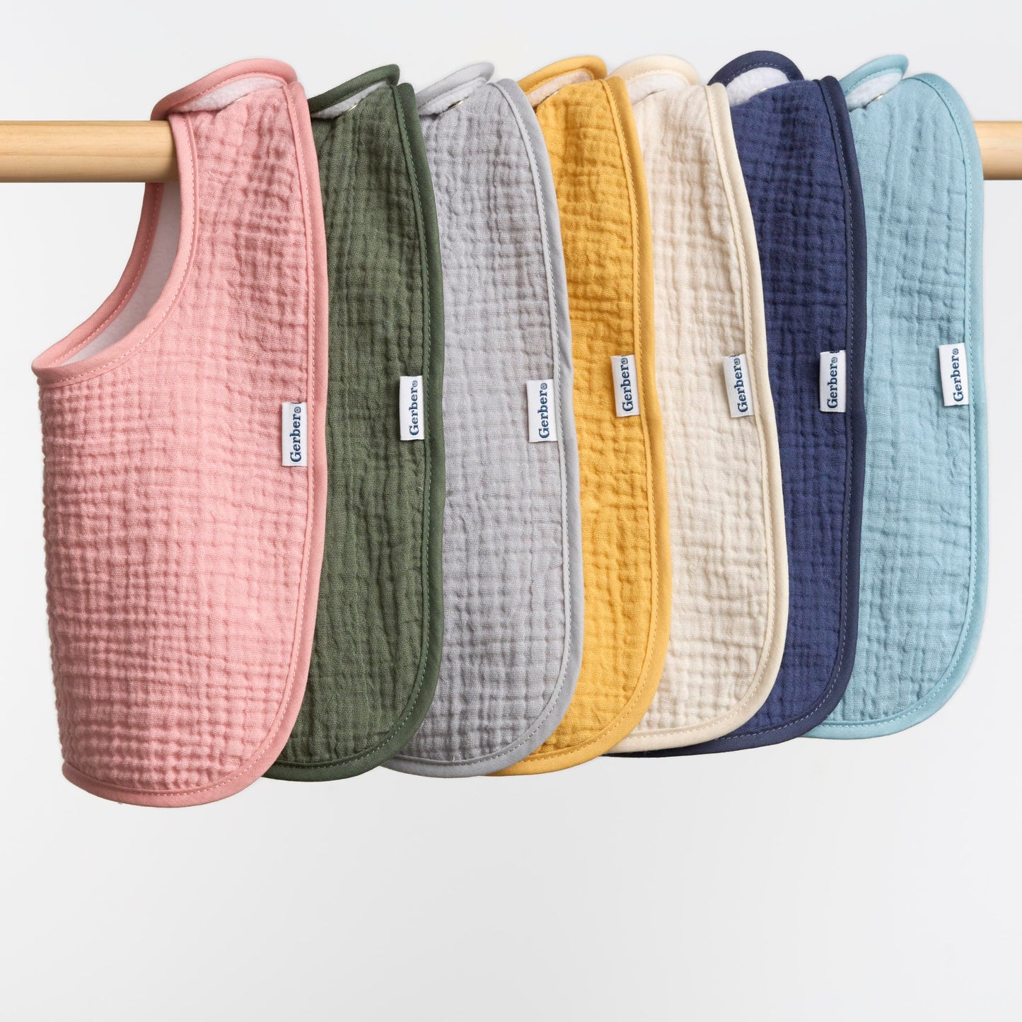 Gerber Baby Muslin 8 Pack Drooling Bibs, Multi Girl, One Size