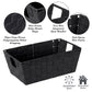 Simplify Small Shelf Woven Strap Tote | Decorative Storage Basket | Built In Handles | Organization | Closet | Bedroom | Bathroo