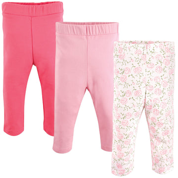 Luvable Friends Baby--Girl Cotton Leggings, Pink Rose, 18-24 Months