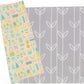 Baby Care Play Mat (Large, Sea Petals - Grey) 82'' X 55'' Original One-Piece Reversible Rollable Waterproof Play Mat For Infants