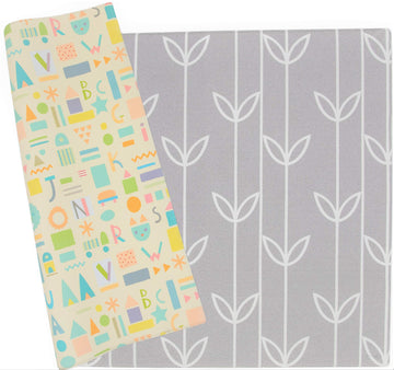 Baby Care Play Mat (Large, Sea Petals - Grey) 82'' X 55'' Original One-Piece Reversible Rollable Waterproof Play Mat For Infants