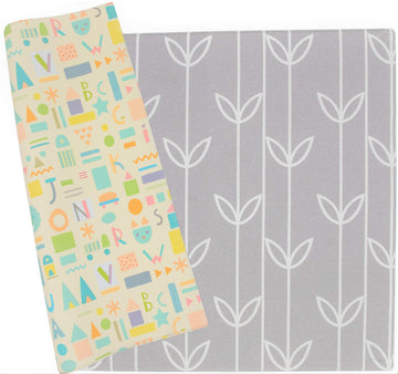 Baby Care Play Mat (Large, Sea Petals - Grey) 82 x 55 Original One-Piece Reversible Rollable Waterproof Play Mat for Infants