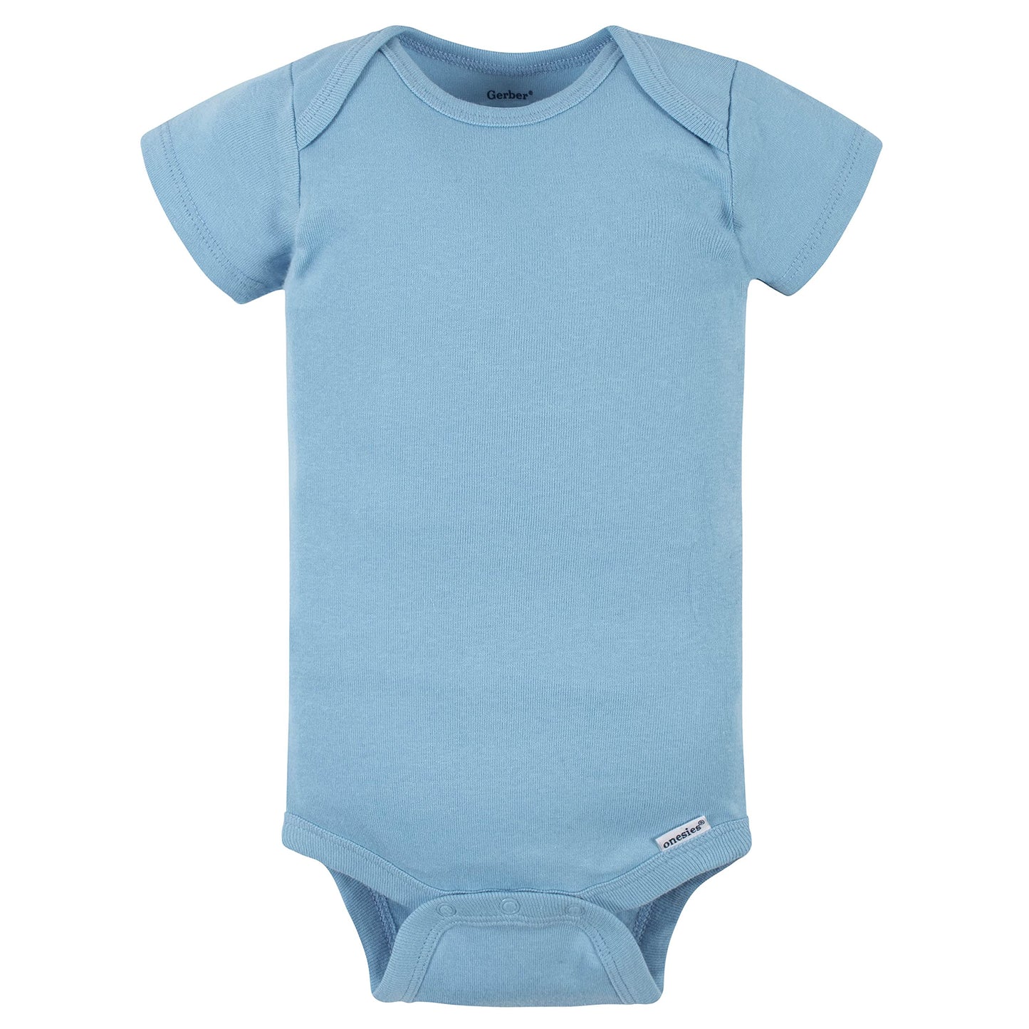 Gerber Baby 5-Pack Solid Onesies Bodysuits, Blue, 0-3 Months