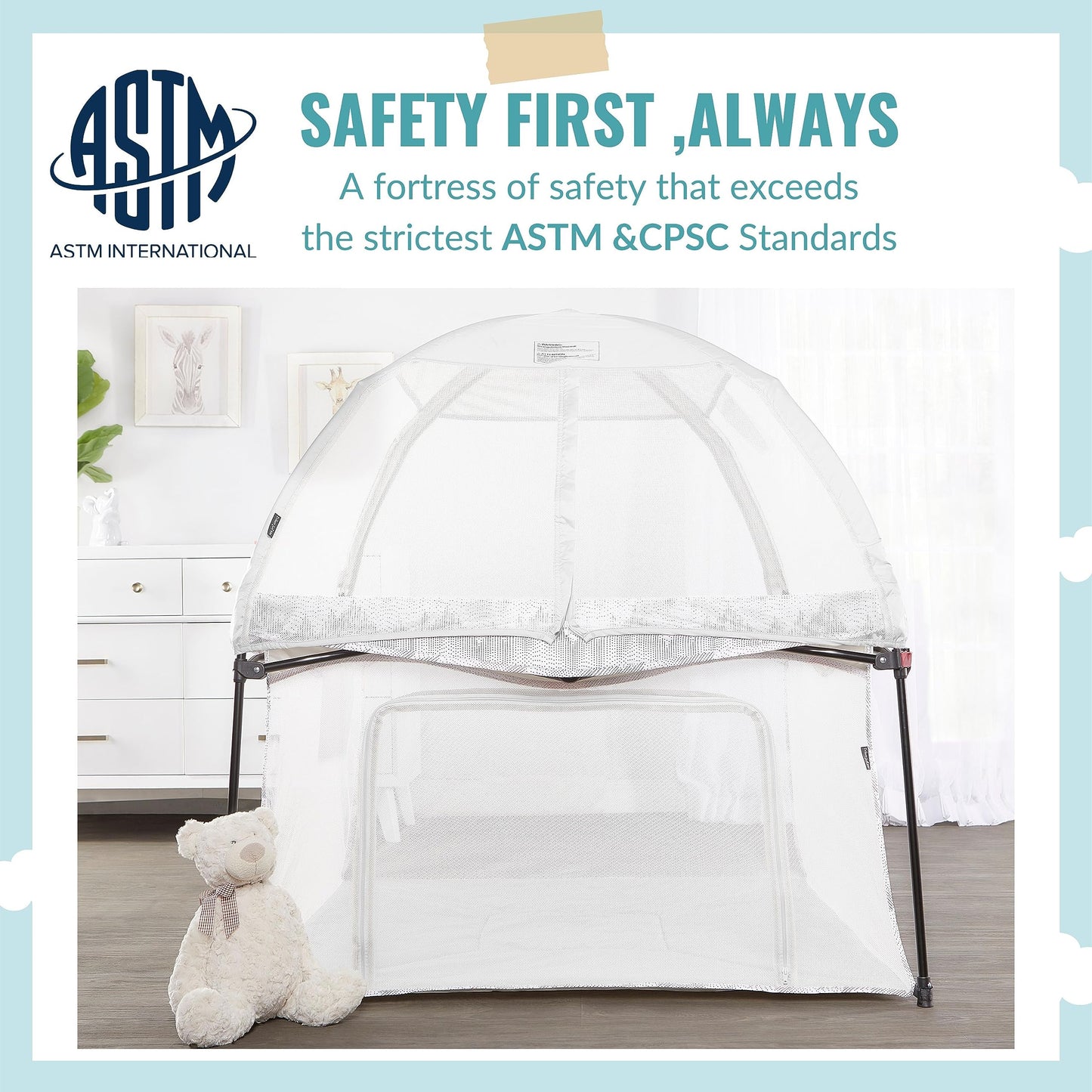 Dream On Me Ziggy Square Baby Playpen With Canopy, Portable And Lightweight Playpen For Babies And Toddler, Indoor And Outdoor P