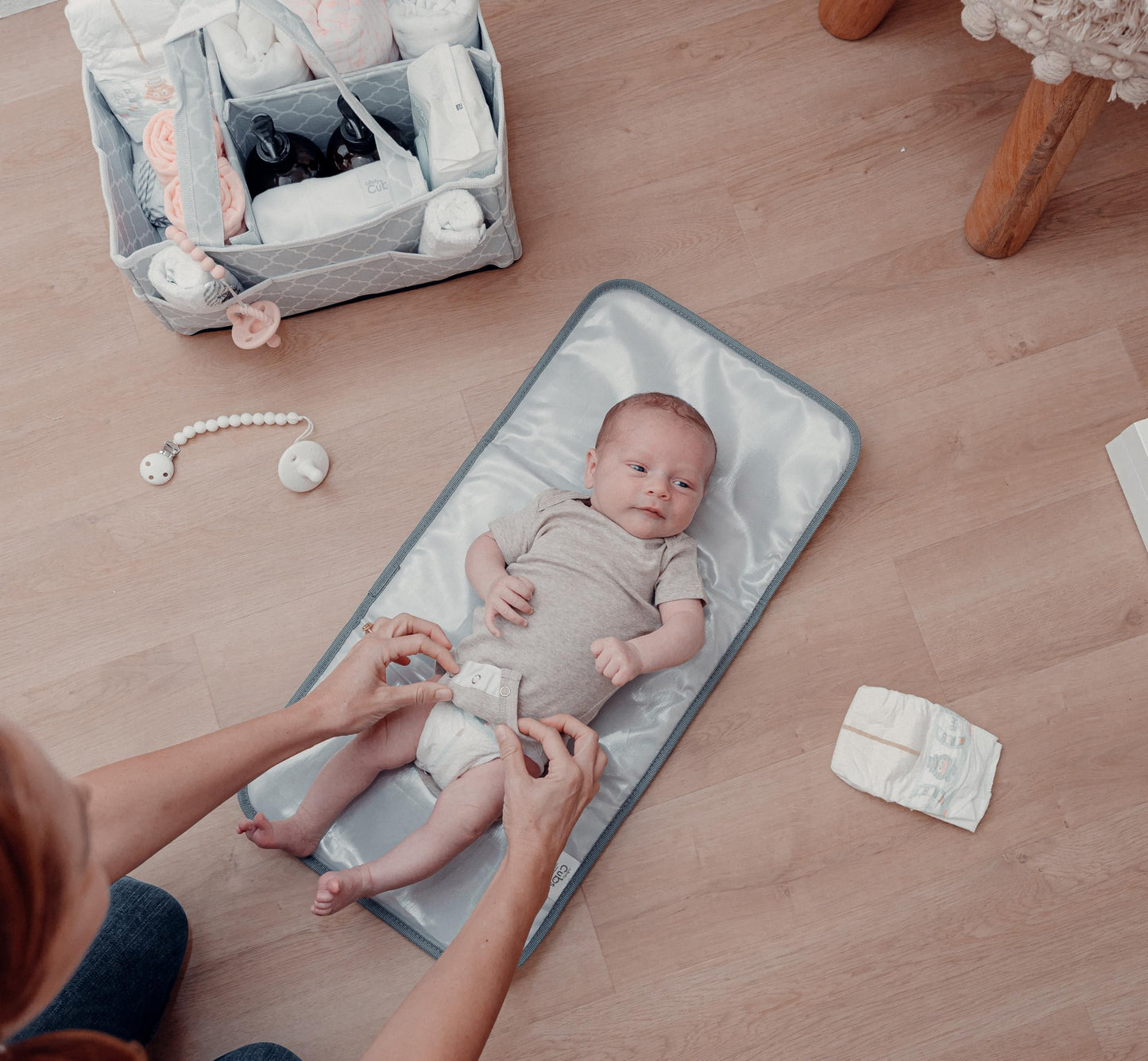 Comfy Cubs Baby Changing Pad Compact Size - Waterproof Diaper Changing Mat With Cushioned Pillow - Soft & Lightweight, Foldable