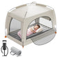 QPAU Inflatable Toddler Travel Bed with Tent - Lightweight Blow Up Kids Air Mattress with Hand Pump - Indoor & Outdoor Portable 