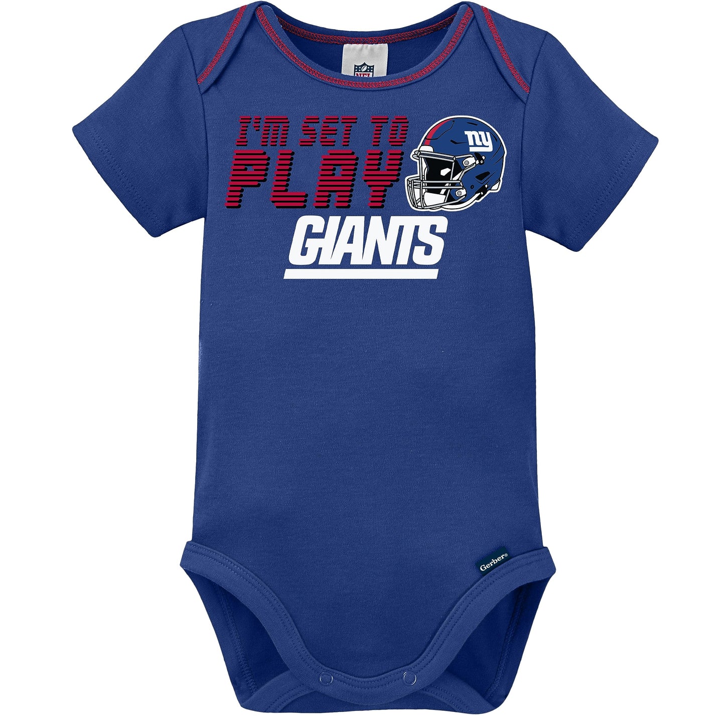 Gerber Unisex Baby Baby Boys Nfl 3 Pack Short Sleeve Onesie Bodysuit, Team Color, 6-12 Months