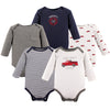 Hudson Baby Unisex Baby Cotton Long-Sleeve Bodysuits, Fire Truck, 0-3 Months Us