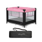 Dream On Me Zazzy Portable Playard with Bassinet in Pink, Packable and Easy Setup Baby Playard, Lightweight and Portable Playard