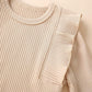 Fullfamous Infant Baby Girl Clothes Outfits,Fall Winter Romper Christmas Clothing Set 0-3 Months Ecru