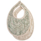 mushie Muslin Baby Bib | Soft Cotton for Infant Drips, Drools & Feedings | Adjustable Fit | 2 Pack (Green Paisley/Fog)