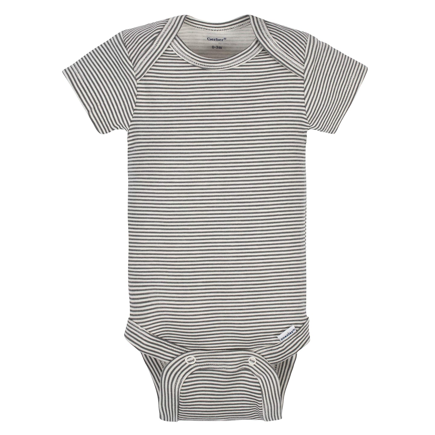 Grow By Gerber Baby Boys 5-Pack Short-Sleeve Onesies Bodysuits, Grey/Ivory/Orange, Newborn
