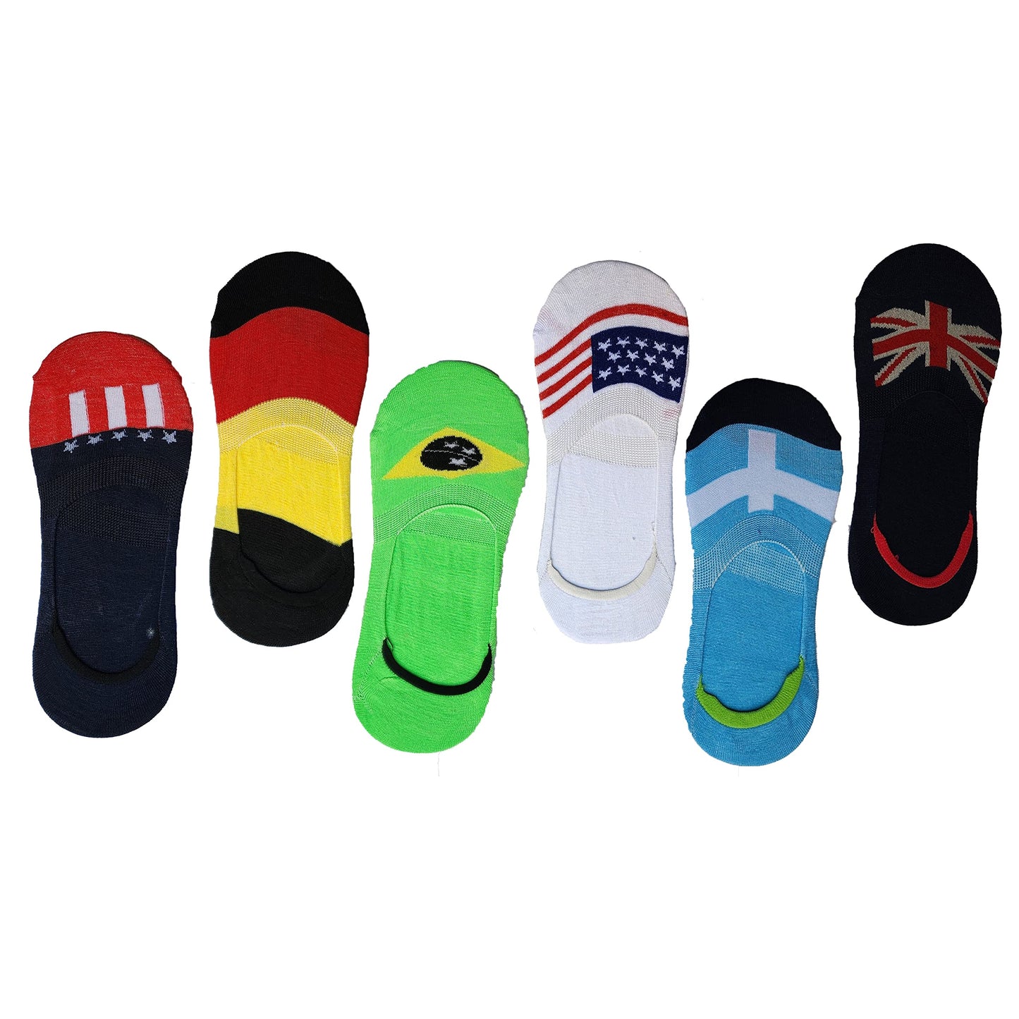 Queery Men Cotton No Show Invisible Loafer Socks Pack Of 6 D12