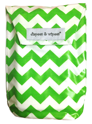 Diapees & Wipees Diaper Caddy - Green, Cute, Diaper Bag Accessory