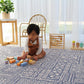 Cushmat Stylish Reversible Foam Play Mat (Large, Explorer - Cloud Indigo) - Soft, Waterproof, Durable Play Mat For Infants, Babi