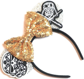 Clgift Ears, Black Mouse Ears, Darth Vader, Mickey Ears (Gold Storm Trooper)