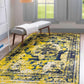 Unique Loom Sofia Collection Area Rug - Salle Garnier (6 1 X 9, Navy Blue Yellow)