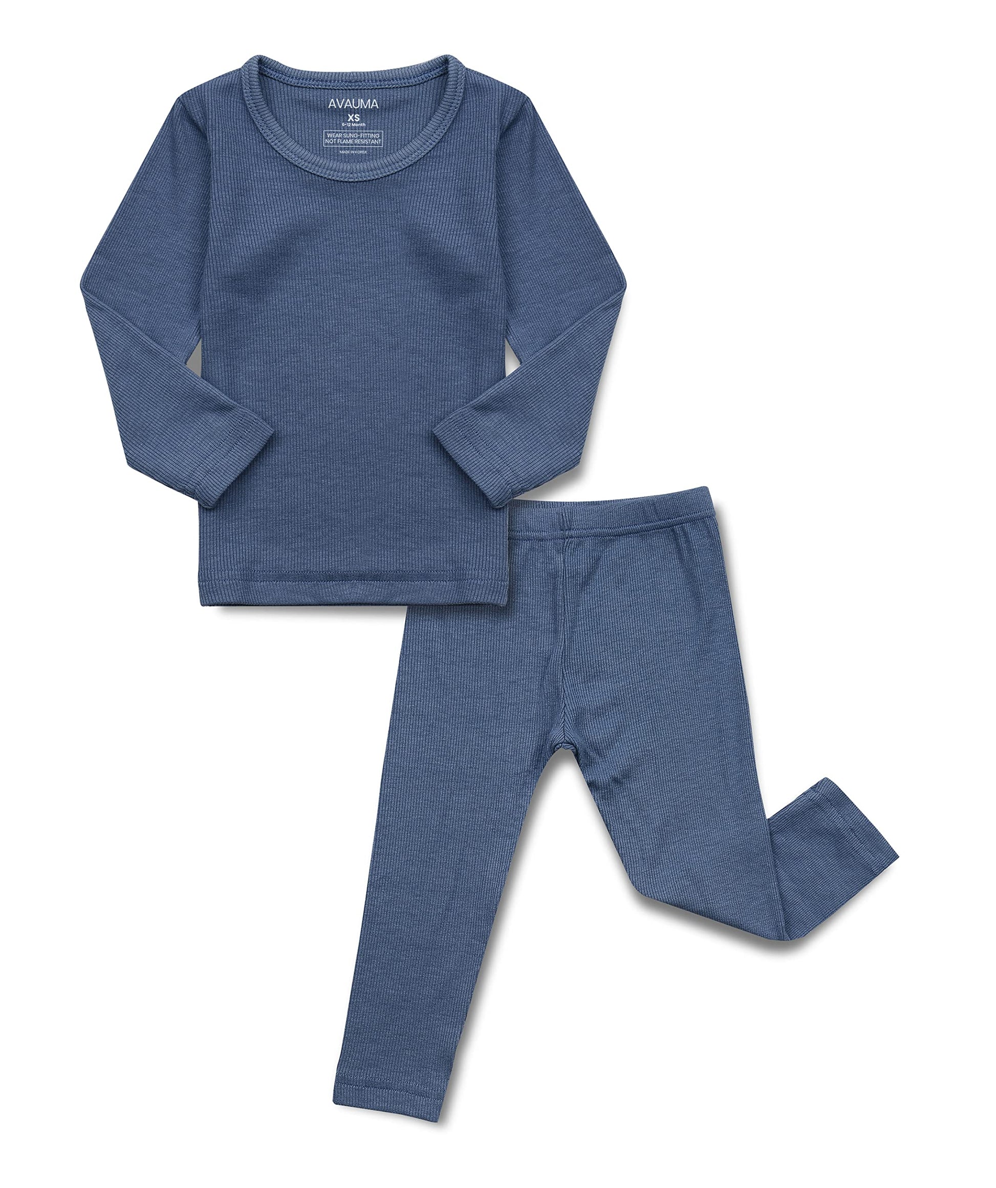 Avauma Baby Boys Girls Pajama Set Kids Toddler Snug Fit Ribbed Sleepwear Pjs For Daily Life Style (Sblue(L))