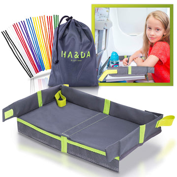 Ha&Da Foldable Kids and Adults Travel Tray Cover for Airplane Tray Table - Play Space and Snack Desk for Airplane Travel. Toddle