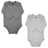 123 Bear Baby Bodysuits Soft Cotton Spandex Long Sleeve And Short Sleeve (Gray 2-Pack Long Sleeve, 0-3 Months)