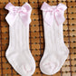 Qandsweet Baby Girl Knee-High Socks Toddlers Bow Stockings Newborn Infant Non-Slip Sock (1-3T,A Non-Skid 5 Pairs)