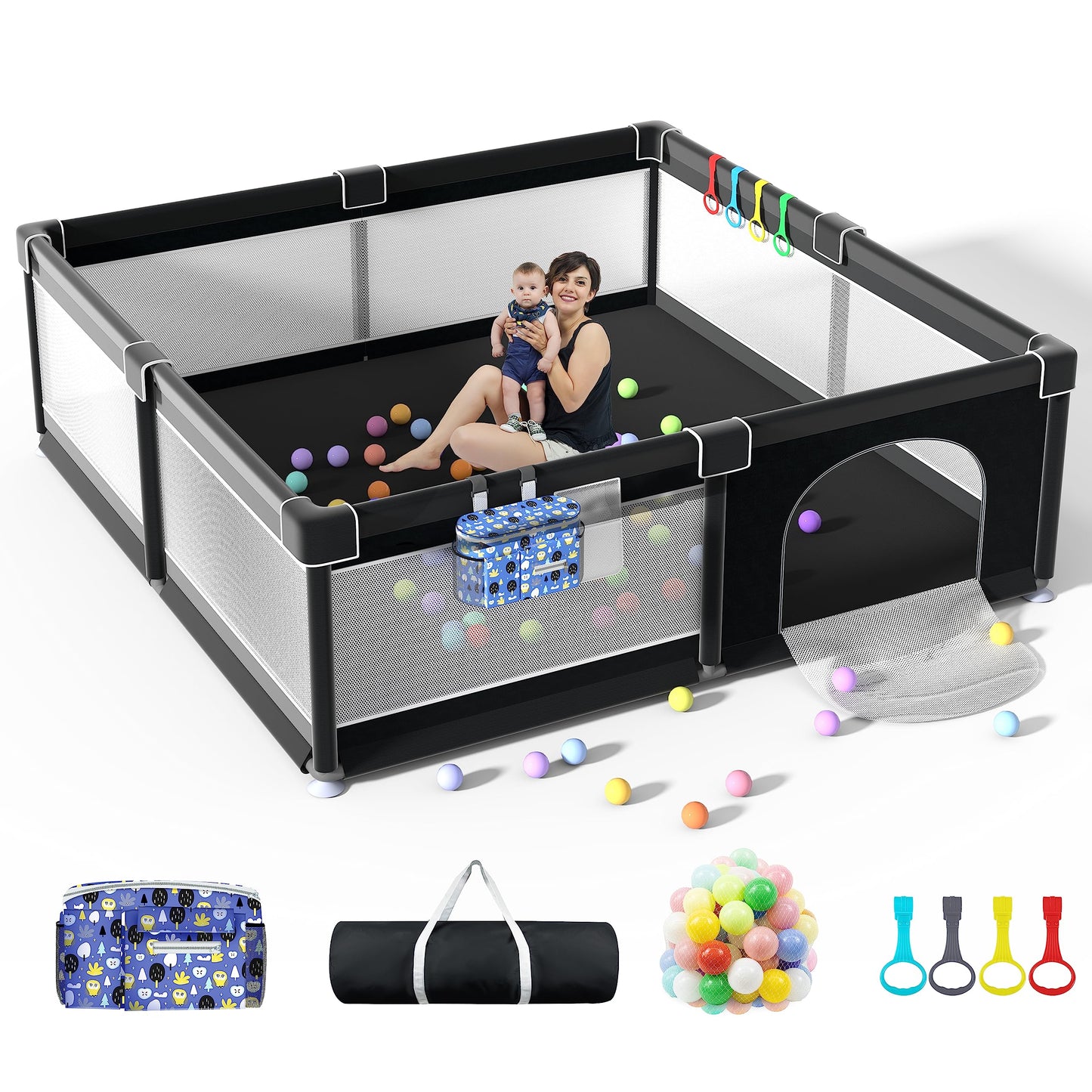 Lutikiang Baby Playpen, 79' X 71' Extra Large Playpen, Play Pen For Babies And Toddlers, Indoor Outdoor Kids Play Pen, Sturdy
