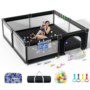 Lutikiang Baby Playpen, 79' X 71' Extra Large Playpen, Play Pen For Babies And Toddlers, Indoor Outdoor Kids Play Pen, Sturdy