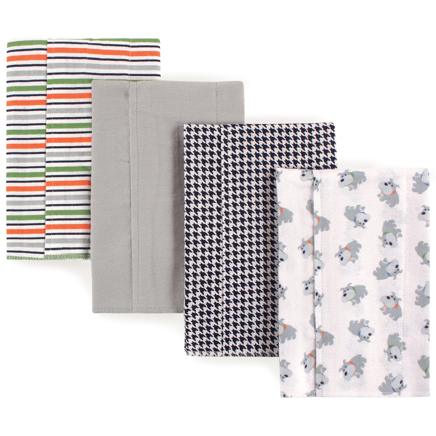 Luvable Friends Unisex Baby Cotton Flannel Burp Cloths, Dog, One Size