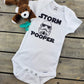 Ink Trendz Storm Pooper Trooper Themed Baby Onesie Bodysuit Romper (6-9 Months)
