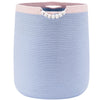 90L Large Blue Woven Rope Laundry Hamper Basket for Clohtes Boho Tall Rope Baskets for Blanket Baby Nursery Hamper for Girls Kid
