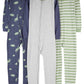 Simple Joys By Carter'S Baby Boys' Toddler 3-Pack Snug Fit Footless Cotton Pajamas, Grey Heather/Olive Dinosaur/Stripe, 4