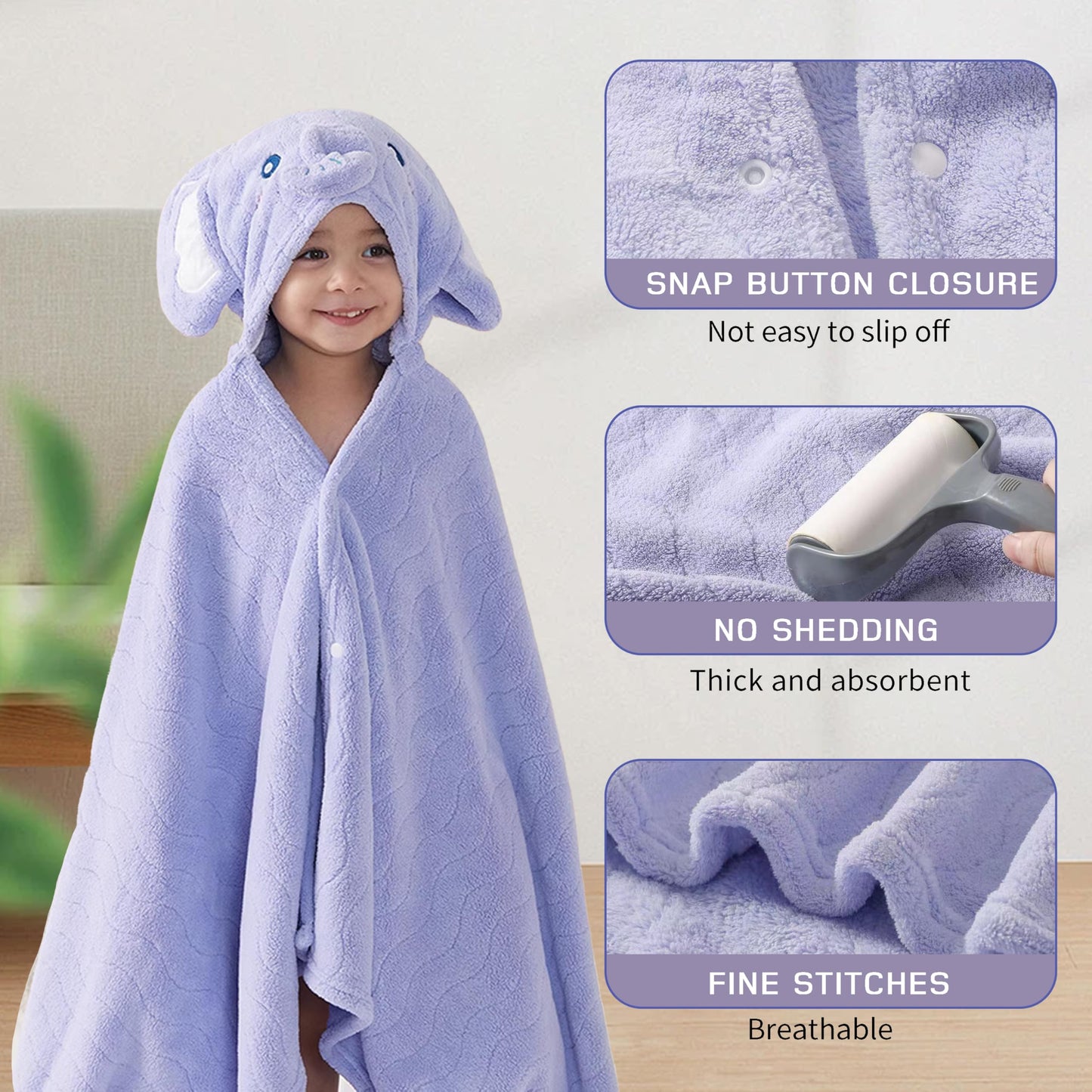 Foinemyed 2 Pack Toddler Towels With Hood Thick Toddler Towels 55' X 27.5' Baby Hooded Bath Towels Set For Girl Boy Super Abso
