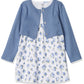 Luvable Friends Baby Girls And Cardigan Casual Dress, Blue Floral, 3T Us