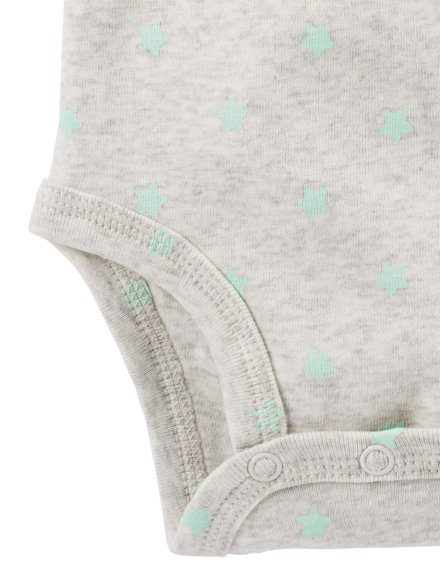 Simple Joys by Carters Unisex Babies 6-Piece Bodysuits (Short and Long Sleeve) and Pants Set, Grey/Mint Green/Elephant/Lamb, 3