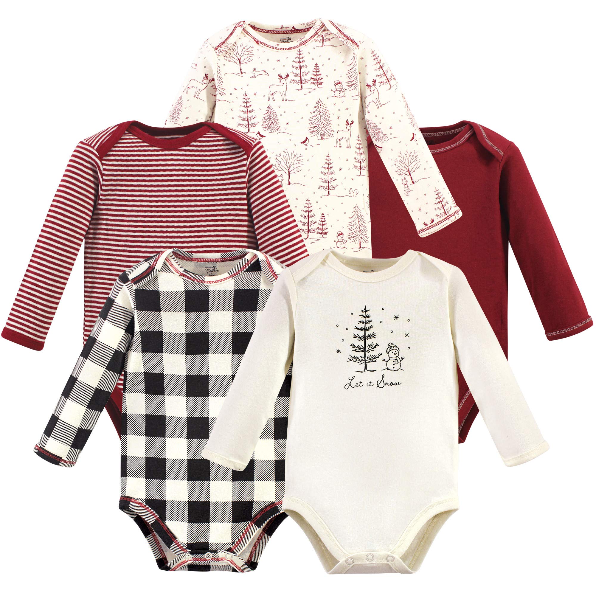 Touched By Nature Baby Organic Cotton Long-Sleeve Bodysuits, Winter Wo – Cutebab WBBAPB00X241H7Q