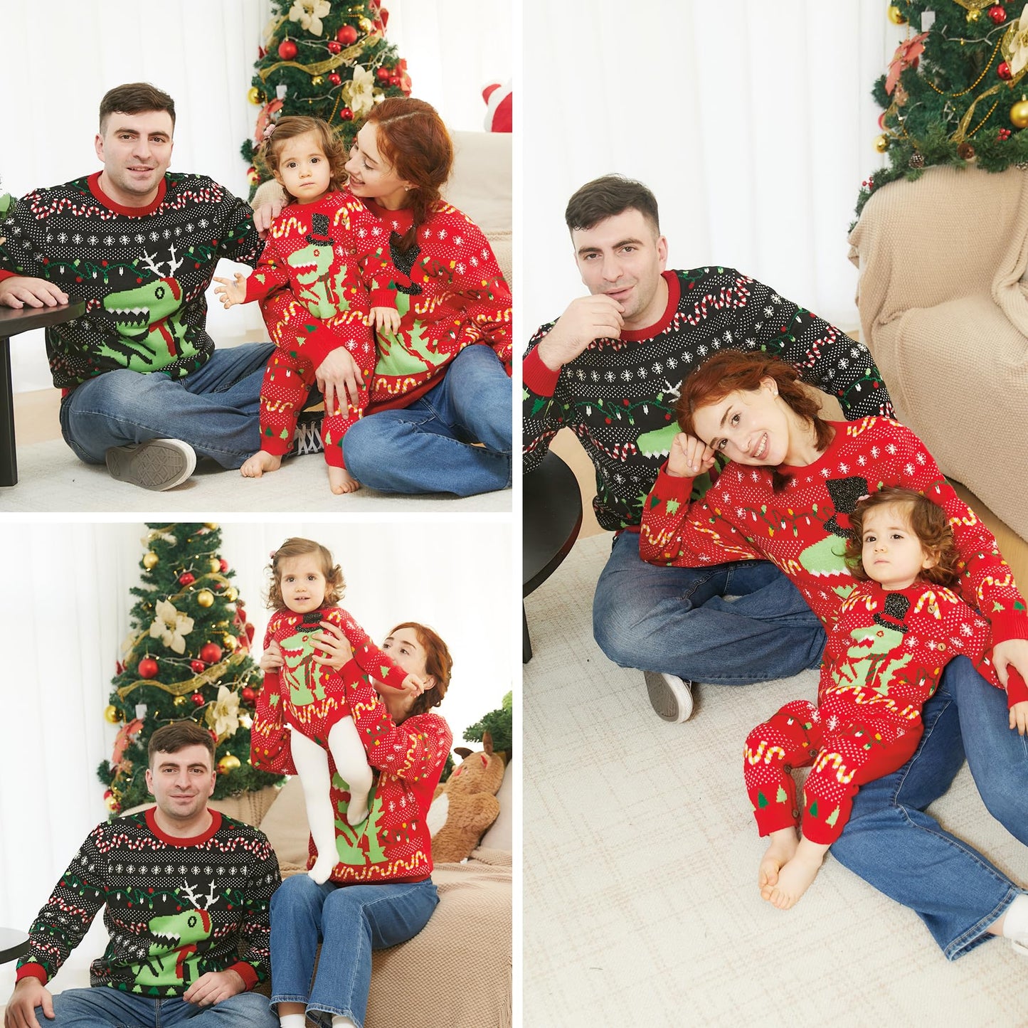Simplee Kids Ugly Christmas Round Neck Sweater Family Matching Outfits For Holiday Party Knitted Pullover,Long Sleeve For Winter