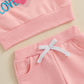 Socutebabe Baby Girl Valentines Day Outfit Bow Letter Long Sleeve Crewneck Sweatshirts Pants Fall Winter Clothes Set (Love-E-Pin