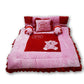 Pinks And Blues Full Sleeping 5 Piece Baby Bedding Set With Two Bear Shape Side Pillows (048 Months) (Pink Red)