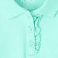 The Children'S Place Baby Girls And Toddler Girls Long Sleeve Ruffle Pique Polo, Seafrost, 5T