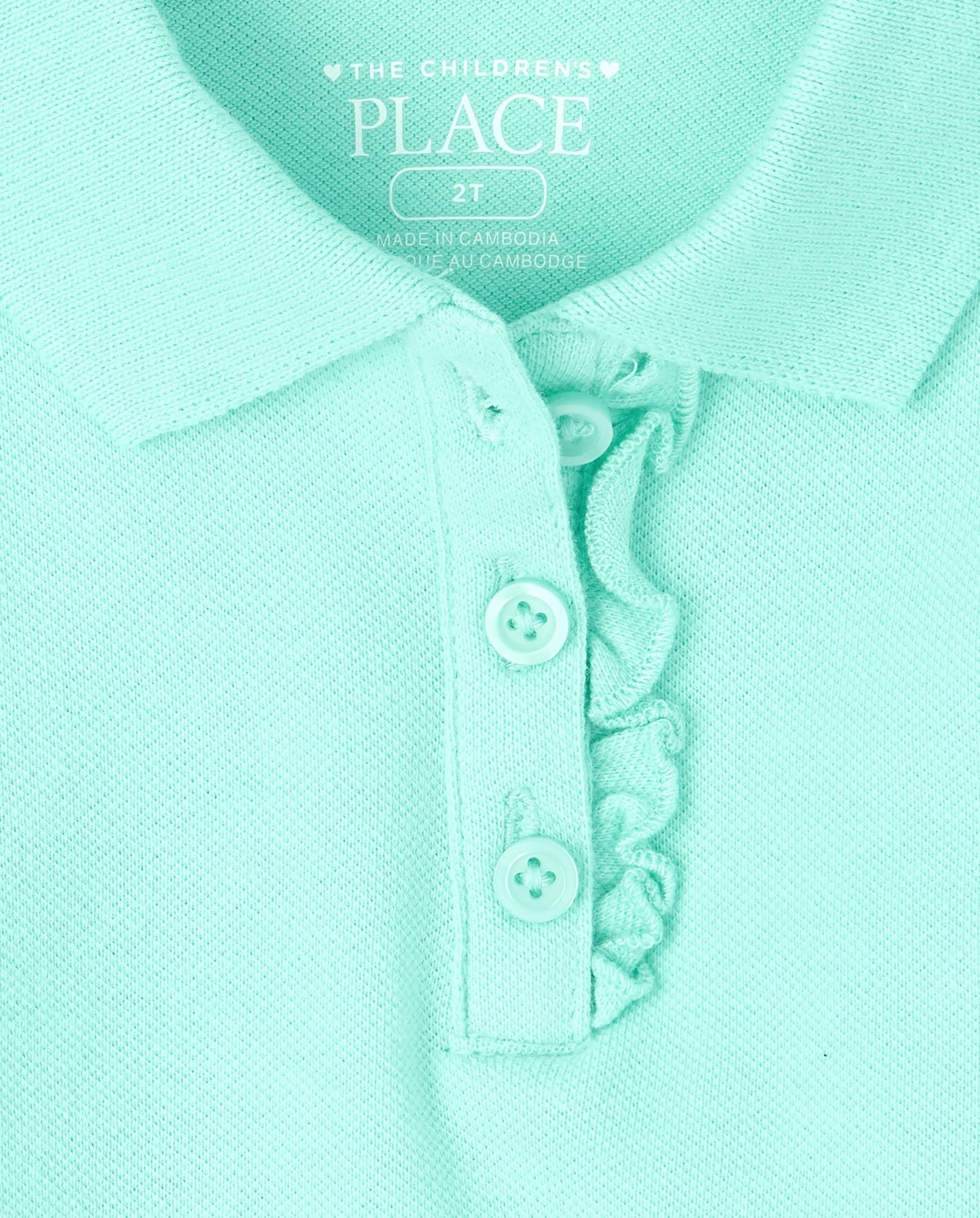 The Children'S Place Baby Girls And Toddler Girls Long Sleeve Ruffle Pique Polo, Seafrost, 5T