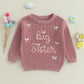 Amnnchya Toddler Infant Baby Girl Knit Sweater Big Sister Little Sister Matching Outfits Long Sleeve Pullover Sweatshirt (Colorf