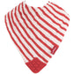 Nuby Reversible 100% Natural Cotton Muslin 3 Piece Teething Bib, Grey/Red/Blue, Arrows/Red Stripes/Elephants