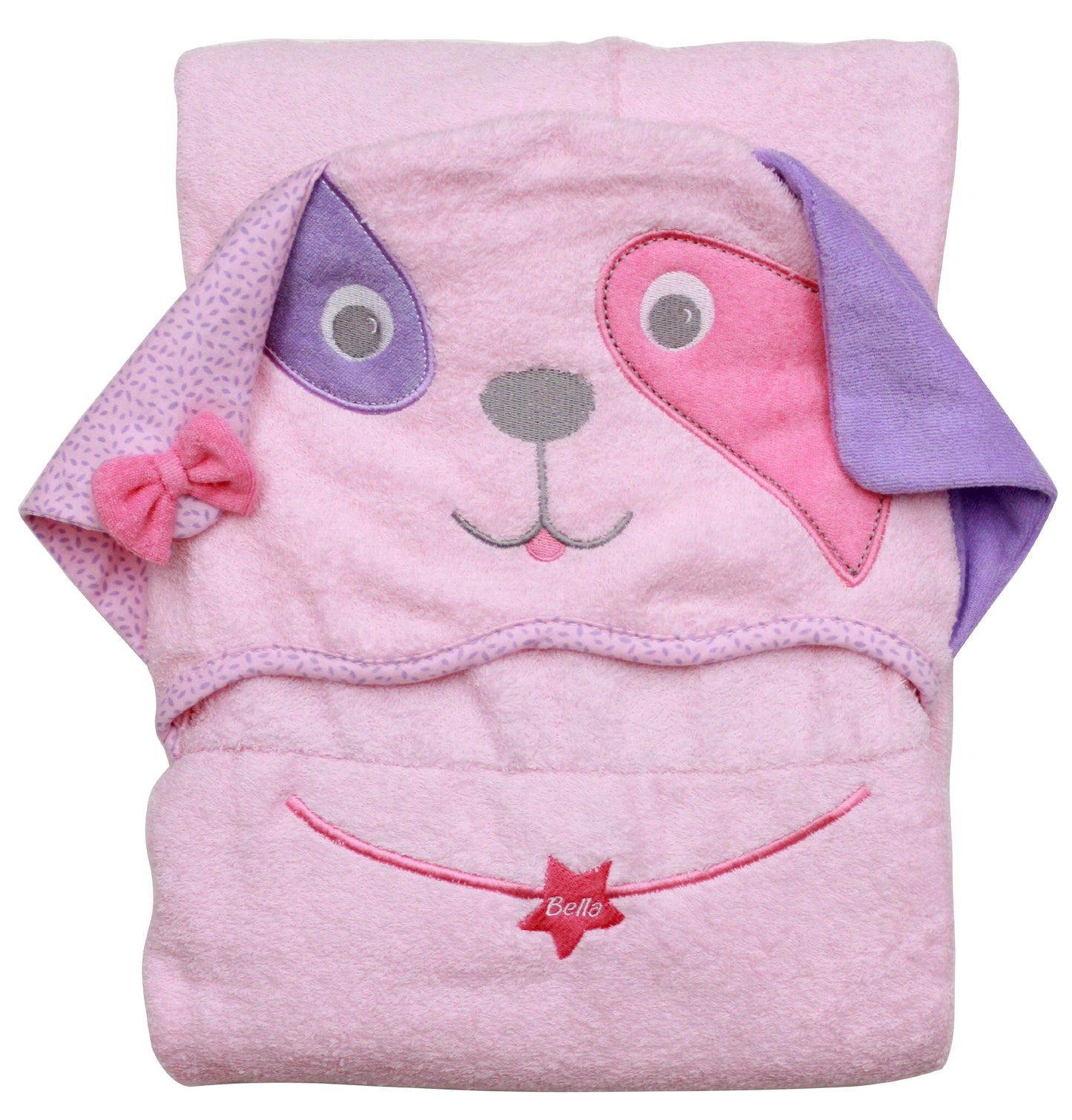 Pink Dog - Hooded Towel 100% Cotton One Of A Kind Extra Large 54X30 Inc.Toddler/Child Animal Character Towel With Paws And A Tai