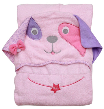 Pink Dog - Hooded Towel 100% Cotton One Of A Kind Extra Large 54X30 Inc.Toddler/Child Animal Character Towel With Paws And A Tai