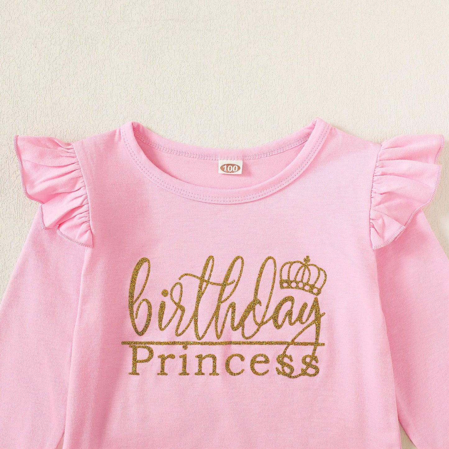LYSMuch Toddler Kids Baby Girl s Birthday Outfits Princess Vest Sleeveless Shirt Mesh Tutu Skirt Set (Pink Birthday Princess Lo