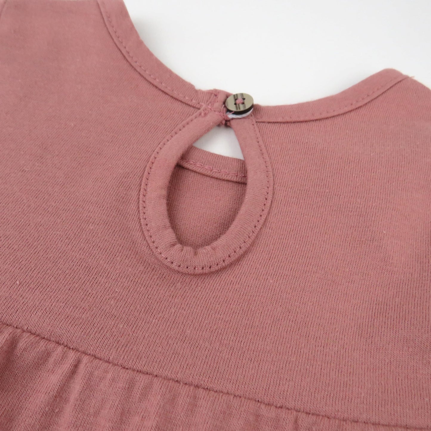 Honestbaby Long Sleeve Tiered Dress,Girl,Ash Rose,3T