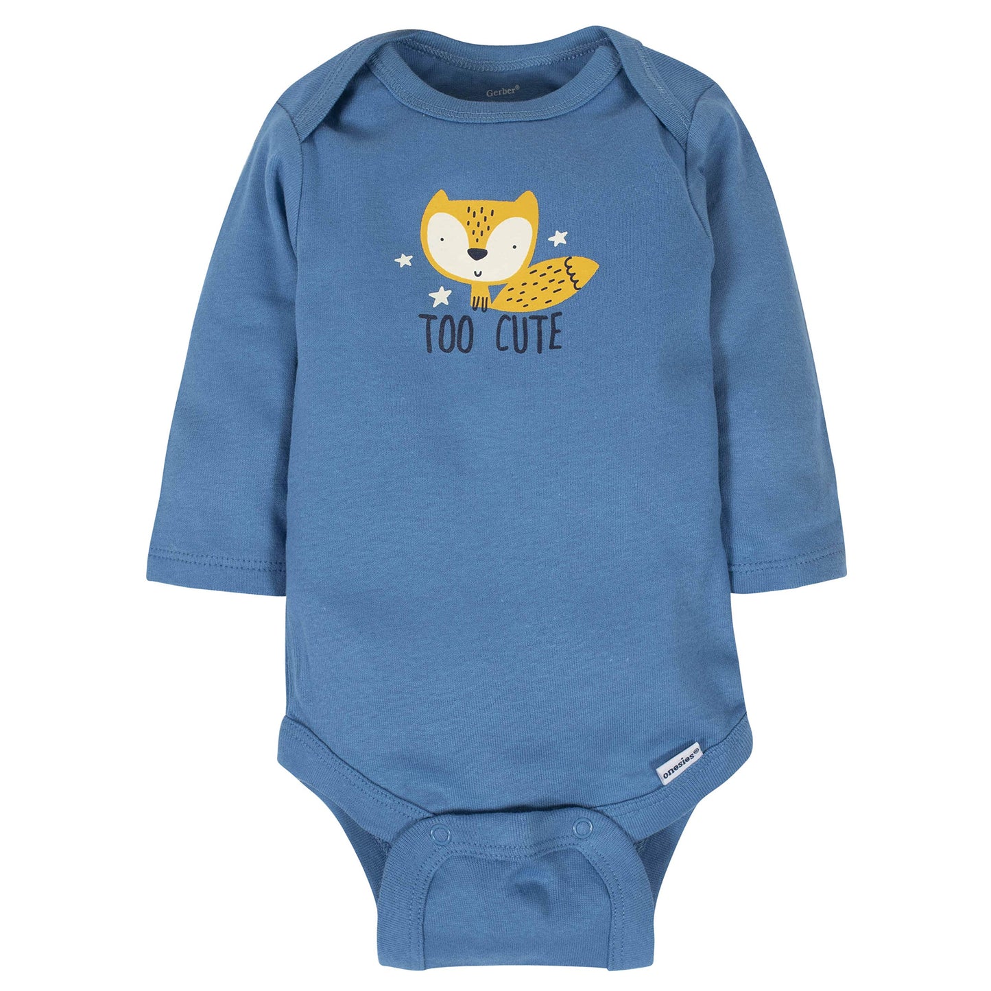 Gerber Baby Boys' 6-Pack Long-Sleeve Onesies Bodysuit, Fox, Newborn