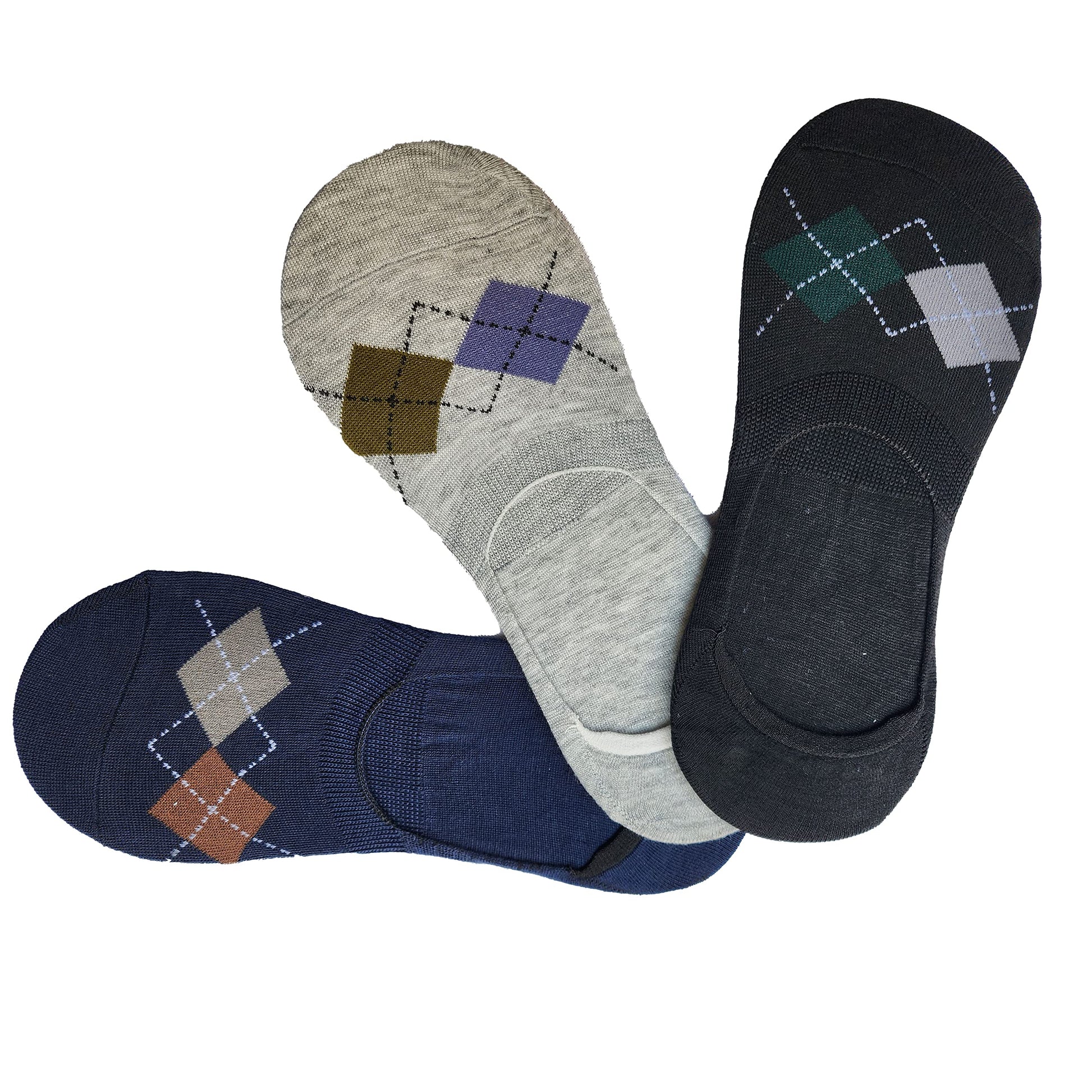 Cotson Men Cotton No Show Invisible Loafer Socks Pack Of 3 D1